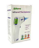 Angled view of Beloved infrared thermometer box