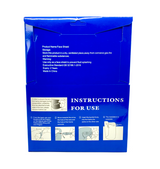 Back of anti-fog face shield five-pack box