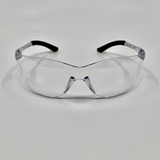 Front view of clear safety glasses