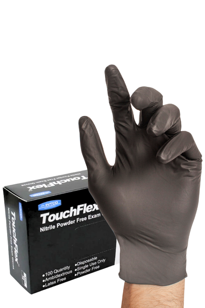 5mil TouchFlex Black Nitrile Disposable Gloves Powder Free – Smith