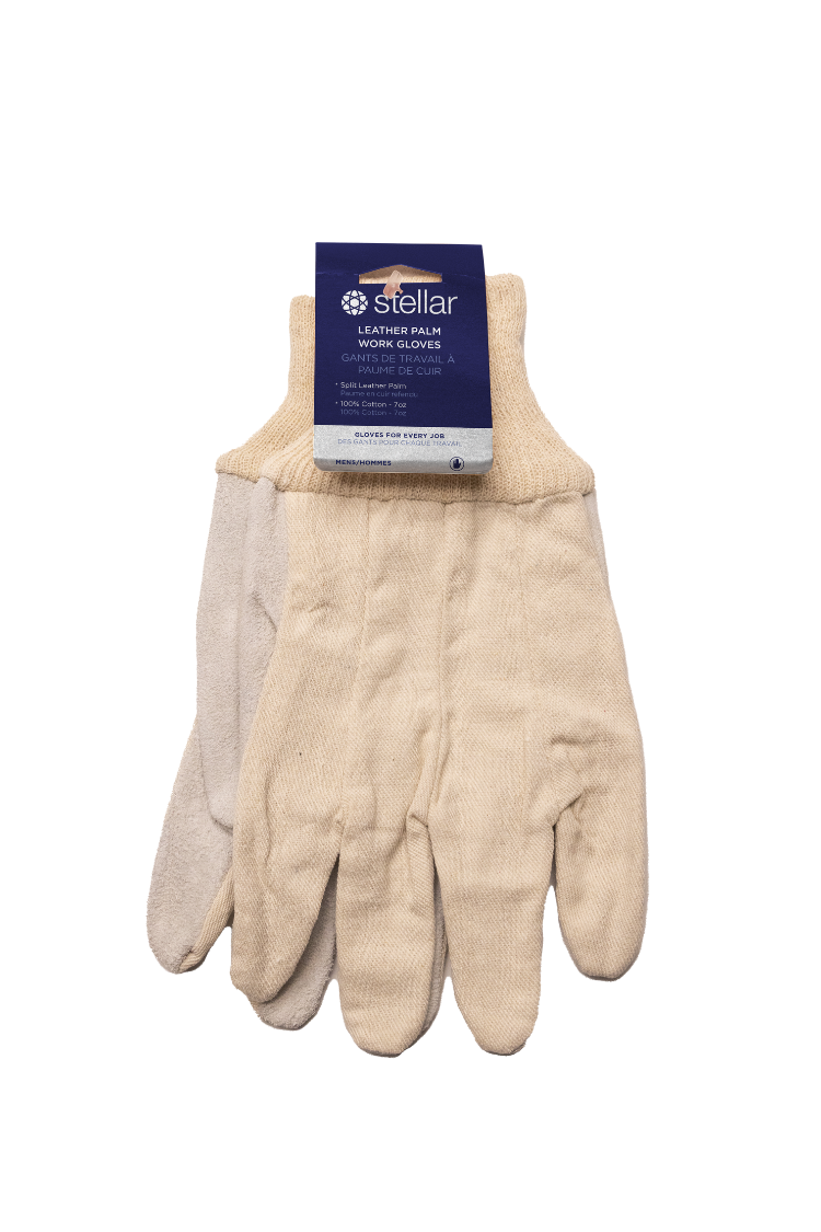 Cotton and Split Leather Palm Glove RETAIL