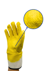 Jersey 3/4 Yellow Latex Coated Gloves RETAIL