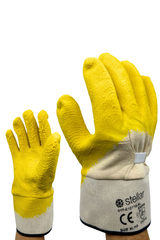 Jersey 3/4 Yellow Latex Coated Gloves RETAIL