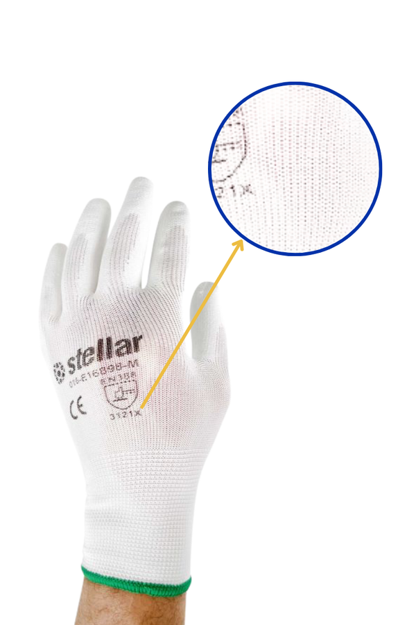 White PU Coated Painters Gloves BULK