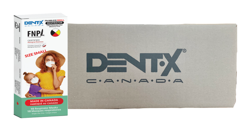 Case of Dent-X FN-N95-510 Small 4 Layer Ear Loop Respirator Mask - 30 boxes/300 Masks