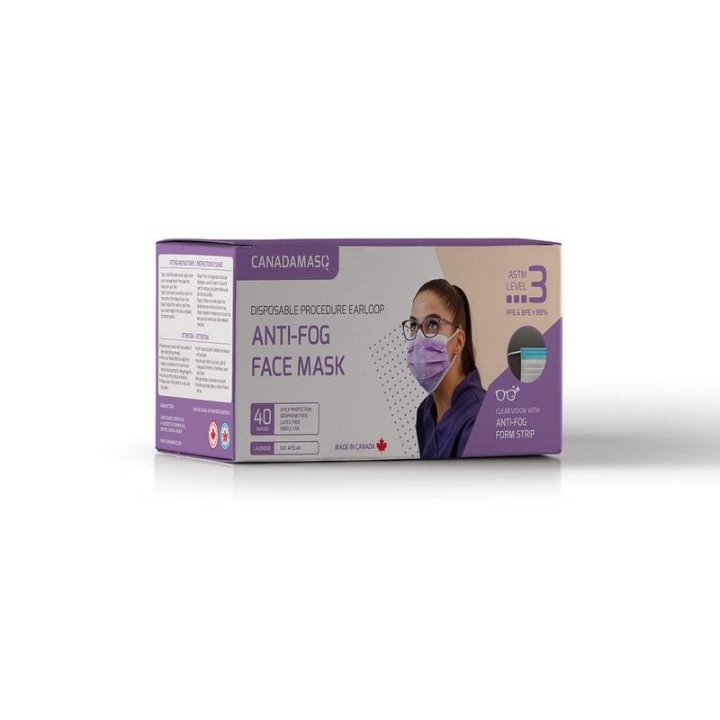 Canada Masq Anti-Fog ASTM Level 3 Surgical MASK - Adult (Purple)